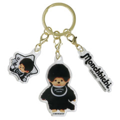 Japan Monchhichi Acrylic Keychain 3 Charm - Colors Black