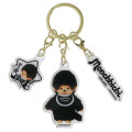 Japan Monchhichi Acrylic Keychain 3 Charm - Colors Black - 1