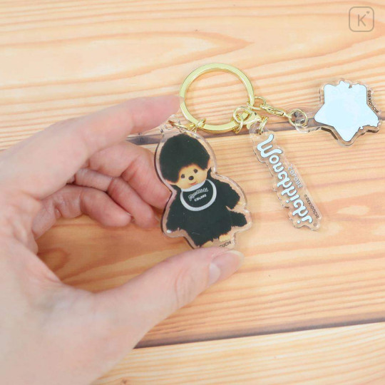 Japan Monchhichi Acrylic Keychain 3 Charm - Colors Black - 2