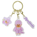 Japan Monchhichi Acrylic Keychain 3 Charm - Colors Light Purple - 1