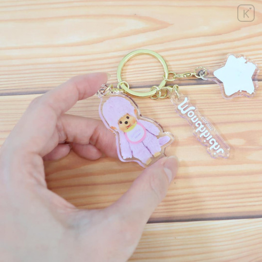 Japan Monchhichi Acrylic Keychain 3 Charm - Colors Light Purple - 2
