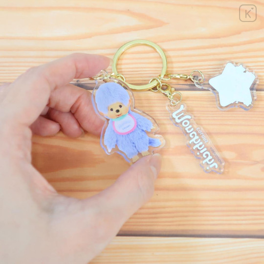 Japan Monchhichi Acrylic Keychain 3 Charm - Colors Purple Blue - 2