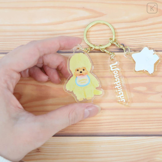 Japan Monchhichi Acrylic Keychain 3 Charm - Colors Yellow - 2