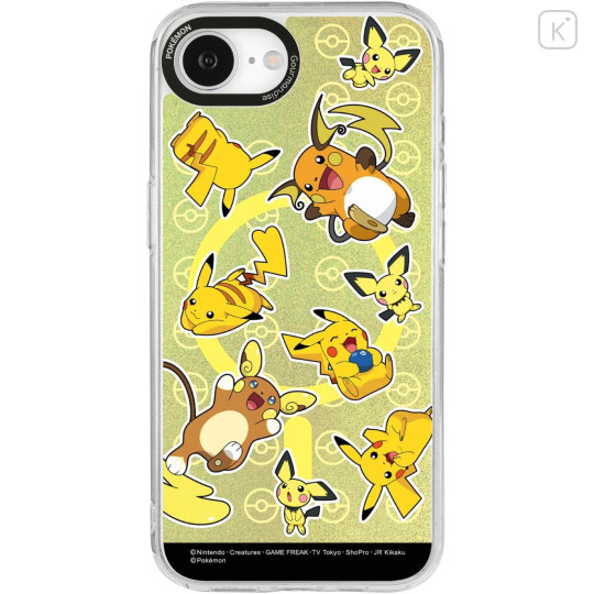 Japan Pokemon Camera Frame iPhone 17e / 16e MagSafe Case - Pichu & Pikachu : Electric Type Yellow - 1