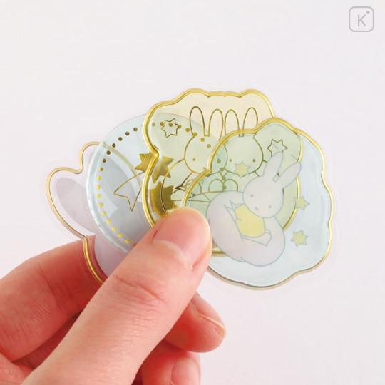 Japan Miffy Wax Style Seal Sticker - Miffy : Star Gold Foil - 4