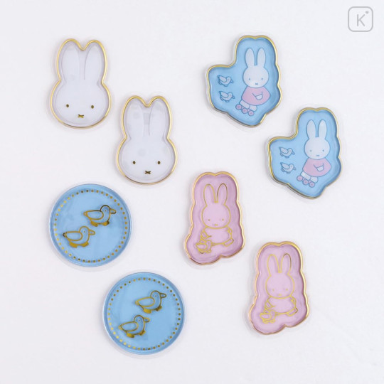 Japan Miffy Wax Style Seal Sticker - Miffy : Duck Friend Gold Foil - 3