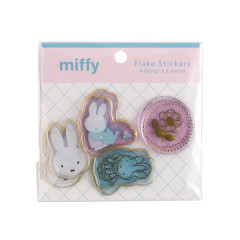 Japan Miffy Wax Style Seal Sticker - Miffy : Flower Gold Foil