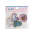Japan Miffy Wax Style Seal Sticker - Miffy : Flower Gold Foil - 1