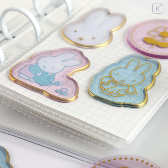 Japan Miffy Wax Style Seal Sticker - Miffy : Flower Gold Foil - 2