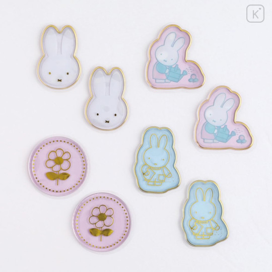 Japan Miffy Wax Style Seal Sticker - Miffy : Flower Gold Foil - 3