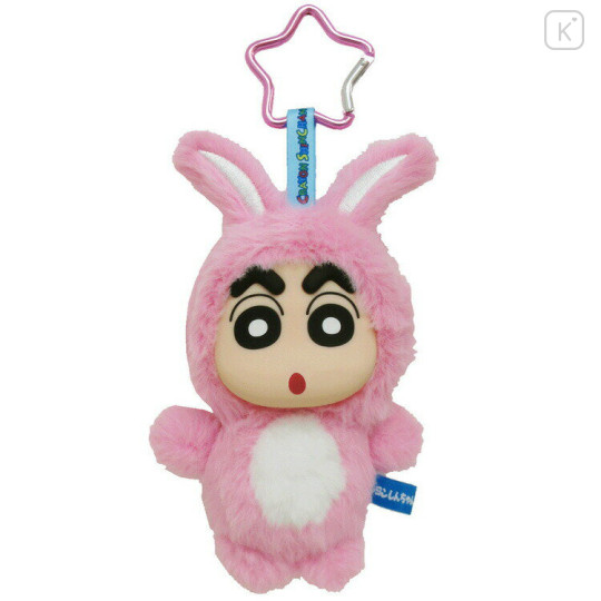 Japan Crayon Shin-chan Plush Mascot Keychain - Shinnosuke Nohara : Fine Face Costume Rabbit - 1