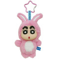 Japan Crayon Shin-chan Plush Mascot Keychain - Shinnosuke Nohara : Fine Face Costume Rabbit - 1