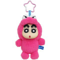 Japan Crayon Shin-chan Plush Mascot Keychain - Shinnosuke Nohara : Fine Face Costume Choco - 1