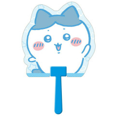 Japan Chiikawa Plastic Die-cut Hand Fan - Hachiware : Happy Say Hi