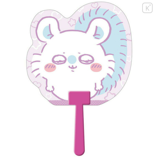 Japan Chiikawa Plastic Die-cut Hand Fan - Momonga : Happy Say Hi - 1