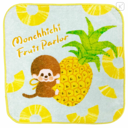 Japan Monchhichi Mini Towel Handkerchief - Furukawashiko Fruit Parlor Pineapple - 1