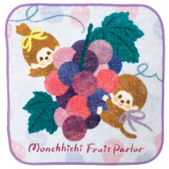 Japan Monchhichi Mini Towel Handkerchief - Furukawashiko Fruit Parlor Grape