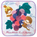 Japan Monchhichi Mini Towel Handkerchief - Furukawashiko Fruit Parlor Grape - 1