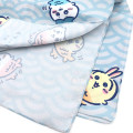 Japan Chiikawa Water-Repellent Furoshiki Wrapping Cloth - Chiikawa & Hachiware & Usagi : Seigaiha Wave Pattern Fish - 2
