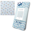 Japan Chiikawa Water-Repellent Furoshiki Wrapping Cloth - Chiikawa & Hachiware & Usagi : Seigaiha Wave Pattern Fish - 3