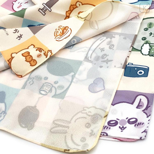 Japan Chiikawa Water-Repellent Furoshiki Wrapping Cloth - Ichimatsu Pattern Friends - 2