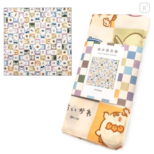 Japan Chiikawa Water-Repellent Furoshiki Wrapping Cloth - Ichimatsu Pattern Friends - 3