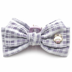 Japan Chiikawa Mascot Hair Claw Clip - Momonga : Fluffy Ribbon Gingham