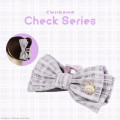 Japan Chiikawa Mascot Hair Claw Clip - Momonga : Fluffy Ribbon Gingham - 4