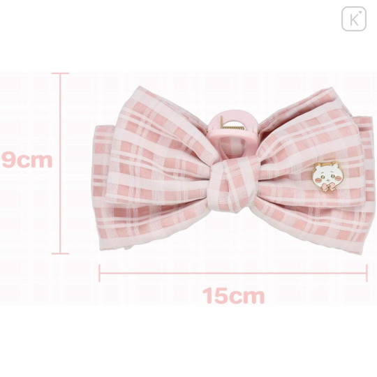 Japan Chiikawa Mascot Hair Claw Clip - Chiikawa : Fluffy Ribbon Gingham - 5