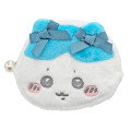 Japan Chiikawa Face Cosmetic Pouch - Hachiware : Ribbon - 1