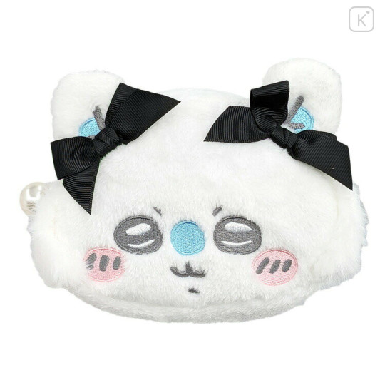 Japan Chiikawa Face Cosmetic Pouch - Momonga : Ribbon - 1