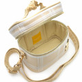 Japan Chiikawa Vanity Pouch Crossbody Shoulder Bag - Usagi : Ribbon Gingham - 3