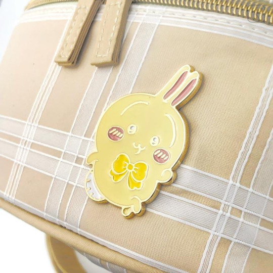 Japan Chiikawa Vanity Pouch Crossbody Shoulder Bag - Usagi : Ribbon Gingham - 4