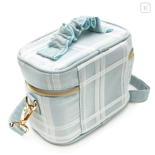 Japan Chiikawa Vanity Pouch Crossbody Shoulder Bag - Hachiware : Ribbon Gingham - 2