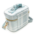 Japan Chiikawa Vanity Pouch Crossbody Shoulder Bag - Hachiware : Ribbon Gingham - 2