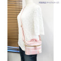 Japan Chiikawa Vanity Pouch Crossbody Shoulder Bag - Hachiware : Ribbon Gingham - 5