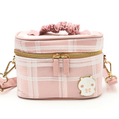 Japan Chiikawa Vanity Pouch Crossbody Shoulder Bag - Chiikawa : Ribbon Gingham