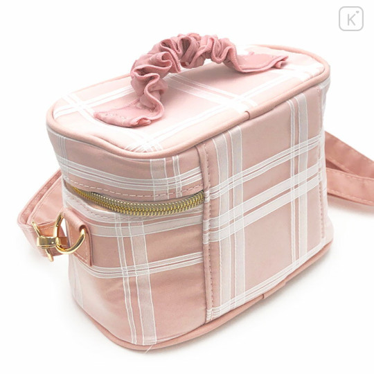 Japan Chiikawa Vanity Pouch Crossbody Shoulder Bag - Chiikawa : Ribbon Gingham - 2