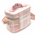 Japan Chiikawa Vanity Pouch Crossbody Shoulder Bag - Chiikawa : Ribbon Gingham - 2