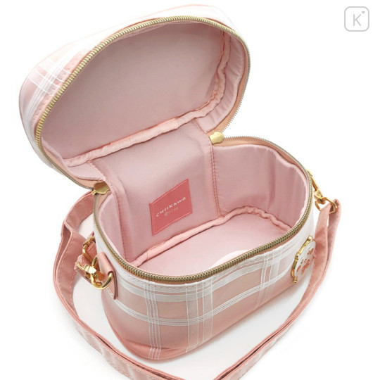 Japan Chiikawa Vanity Pouch Crossbody Shoulder Bag - Chiikawa : Ribbon Gingham - 3