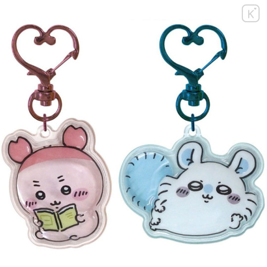 Japan Chiikawa Plump 3D Acrylic Keychain Set - Furuhonya Kani-chan & Momonga : Hangout - 1