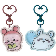 Japan Chiikawa Plump 3D Acrylic Keychain Set - Furuhonya Kani-chan & Momonga : Hangout