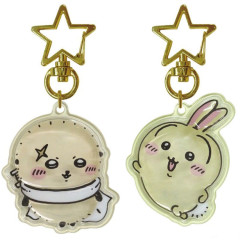 Japan Chiikawa Plump 3D Acrylic Keychain Set - Rakko & Usagi