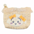 Japan Chiikawa Mini Pouch & Tissue Case - Usagi : Ribbon Tweed Frill - 1