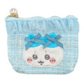 Japan Chiikawa Mini Pouch & Tissue Case - Hachiware : Ribbon Tweed Frill - 1