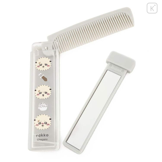 Japan Chiikawa Folding Compact Comb & Mirror - Rakko : Face - 2