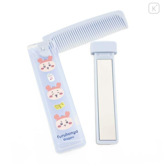 Japan Chiikawa Folding Compact Comb & Mirror - Furuhonya Kani-chan : Face - 2