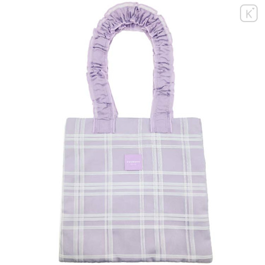 Japan Chiikawa Frill Tote Bag - Momonga : Ribbon Gingham - 2