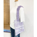 Japan Chiikawa Frill Tote Bag - Momonga : Ribbon Gingham - 5