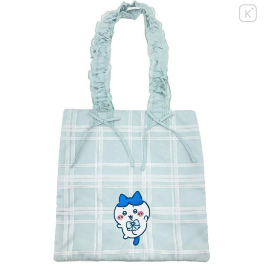Japan Chiikawa Frill Tote Bag - Hachiware : Ribbon Gingham - 1